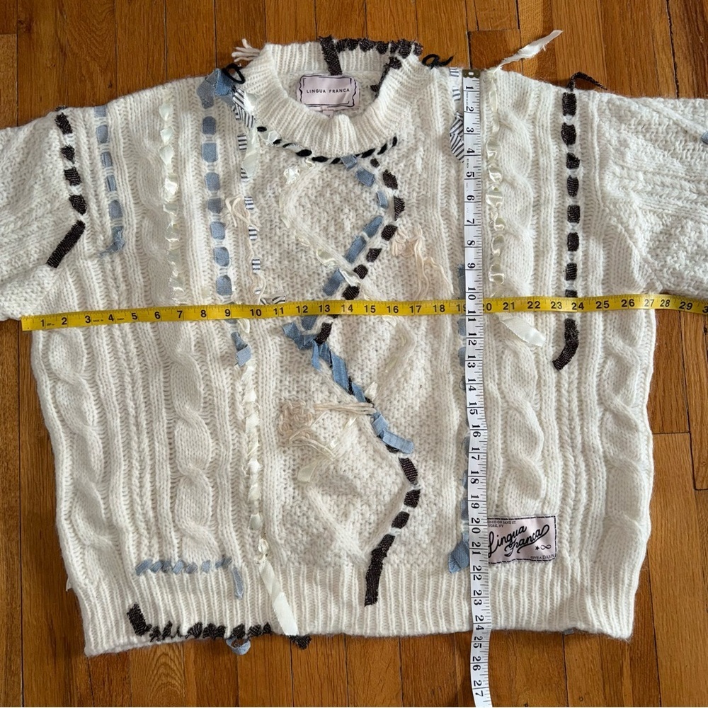 LINGUA FRANCA Jade Cable Knit Crewneck Sweater Alpaca Wool Size 2X - Picture 13 of 13